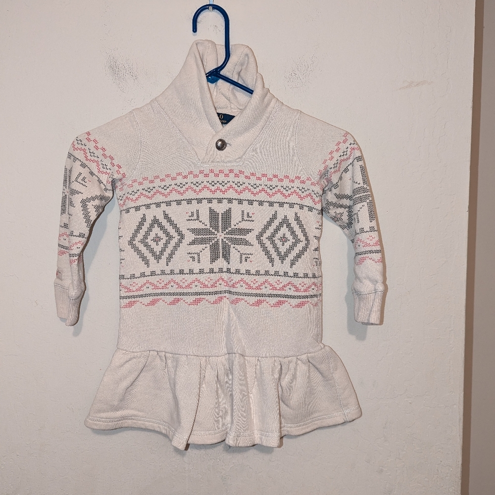 Polo Ralph Lauren Sweater Beige Color With Designs In The Middle Size 5